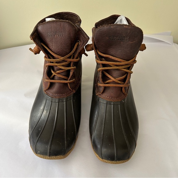 Sperry Saltwater Duck Boot Brown Leather Size 10 - Picture 1 of 12